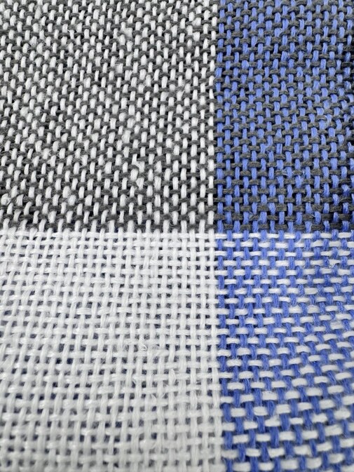 Плед Пикник с бахромой Влади, белый-синий-серый, 9050069