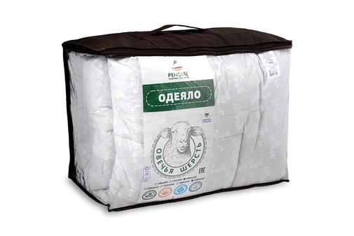 Одеяло овечья шерсть  тк поплин Реноме