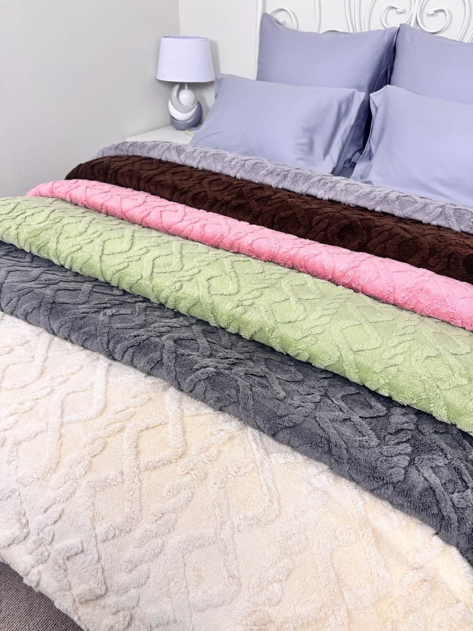 Плед велсофт духсторонний косичка СД