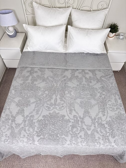 Покрывало махровое 22..421 7Я, 2210421, темно-серый