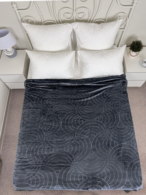 Плед однотонный жаккард Элит Реноме, 008 аура серый