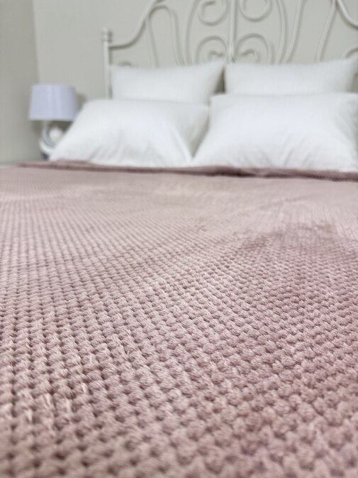 Плед однотонный жаккард в пакете Pinoli Реноме, PN-015 светло-коричневый