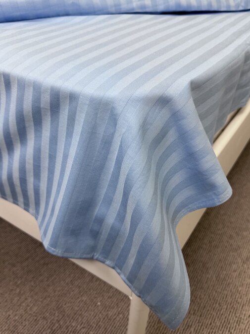 КПБ  страйп-сатин однотонный  Графитовая коллекция Реноме<Ss-004 Небесный> 