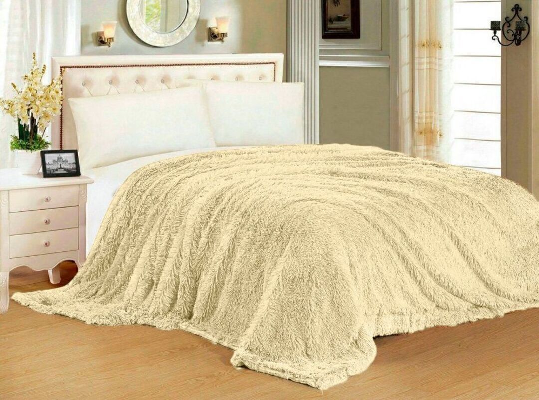 Покрывало меховое лама Голубая Лагуна, Blumarine Сафия, СД