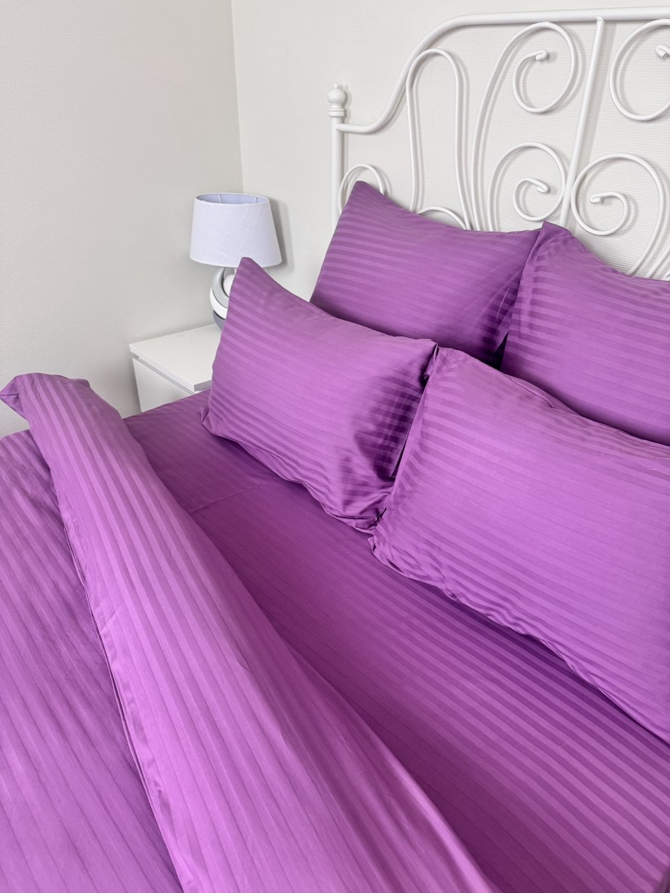 КПБ страйп-сатин однотонный Графитовая коллекция Реноме<Ss-007 Сливовый>