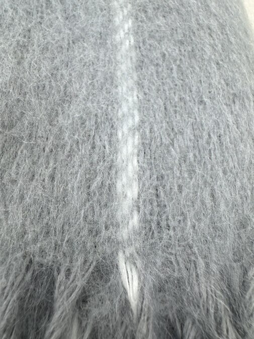 Плед Осло с бахромой Влади, белый/ светло-серый, BATTLE