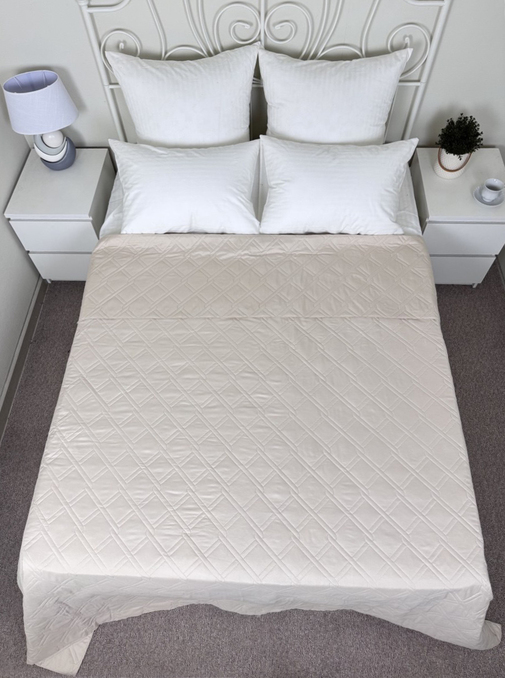 Покрывало ультрастеп однотонное полисатин Бояртекс, 12-0000, слоновая кость