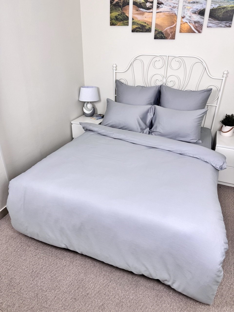 КПБ сатин однотонный Темно-синяя коллекция Реноме<OS-010 Серый>