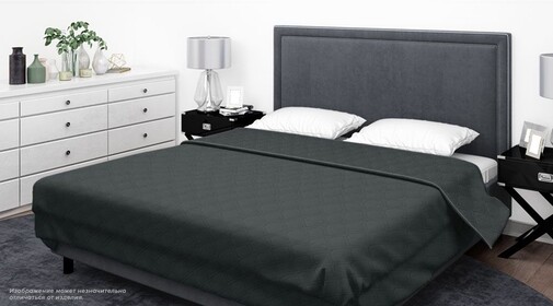 Покрывало ультрастеп однотонное полисатин Бояртекс, 19-5708, черный