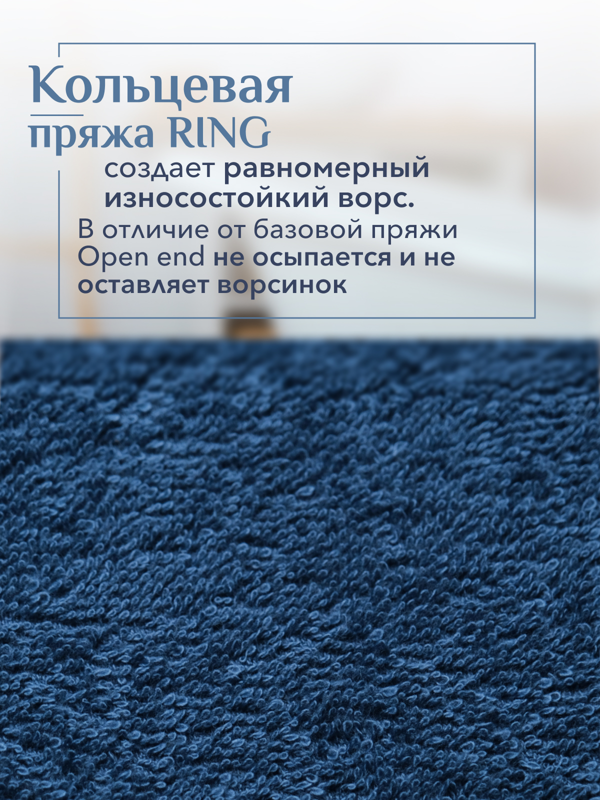 Набор полотенец махровых Кай из 3шт  Реноме, 19-4241 темно-синий