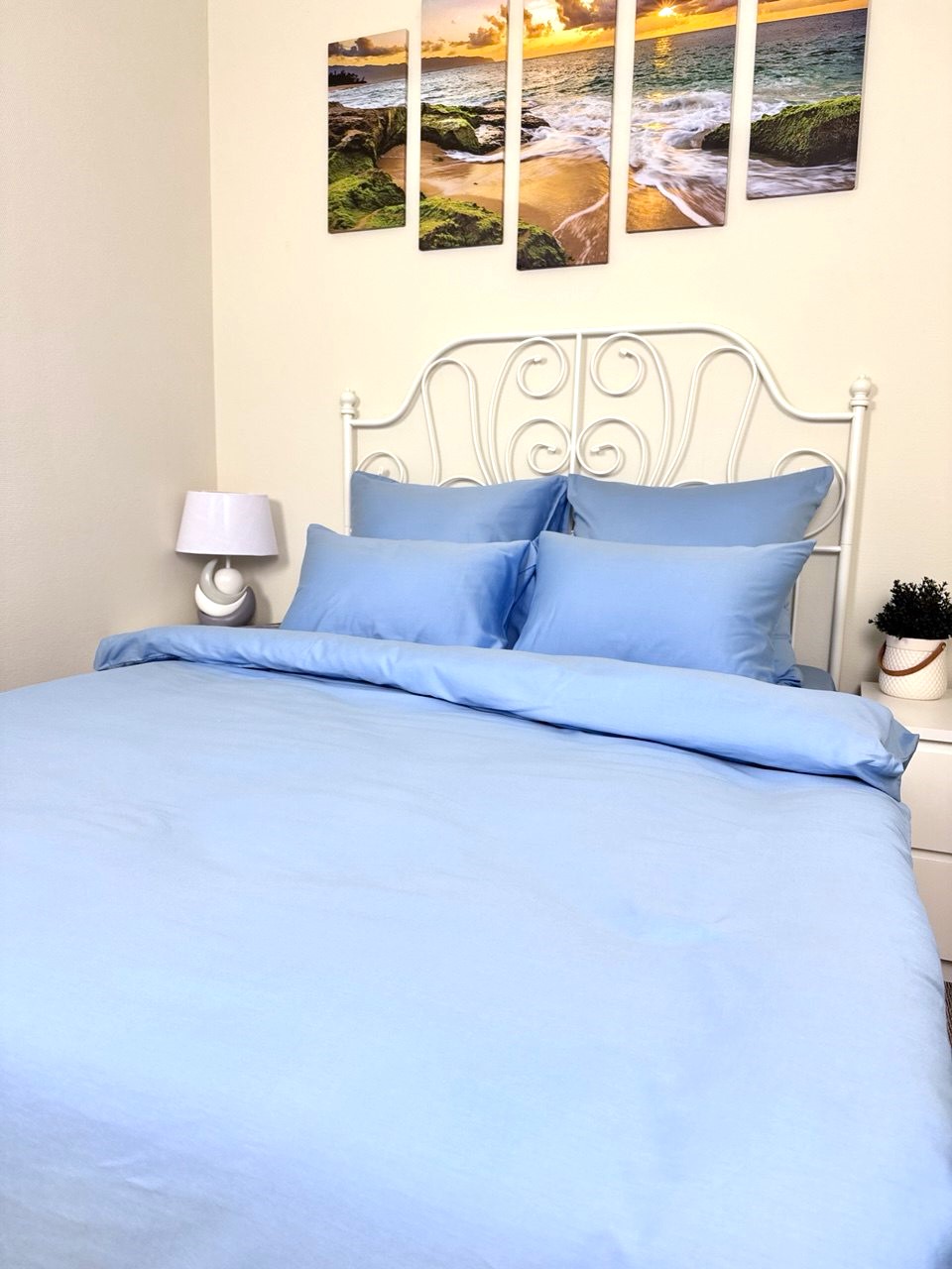 КПБ сатин однотонный Темно-синяя коллекция Реноме<OS-001 Небесный>