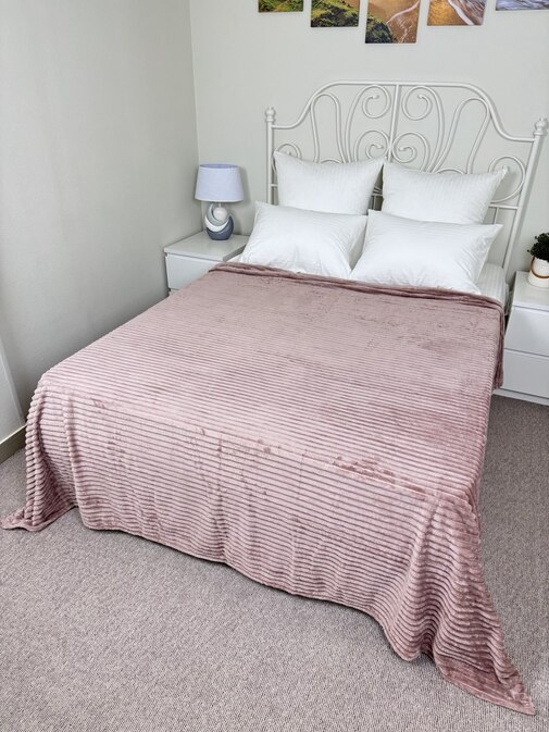 Плед однотонный жаккард в пакете Реноме, 003 орризонте мокко