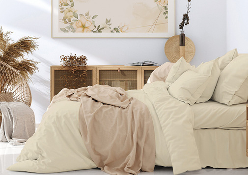 КПБ  поплин однотонный (нав 50*70) Баттерфляй Скидка<рис. Бежевый>