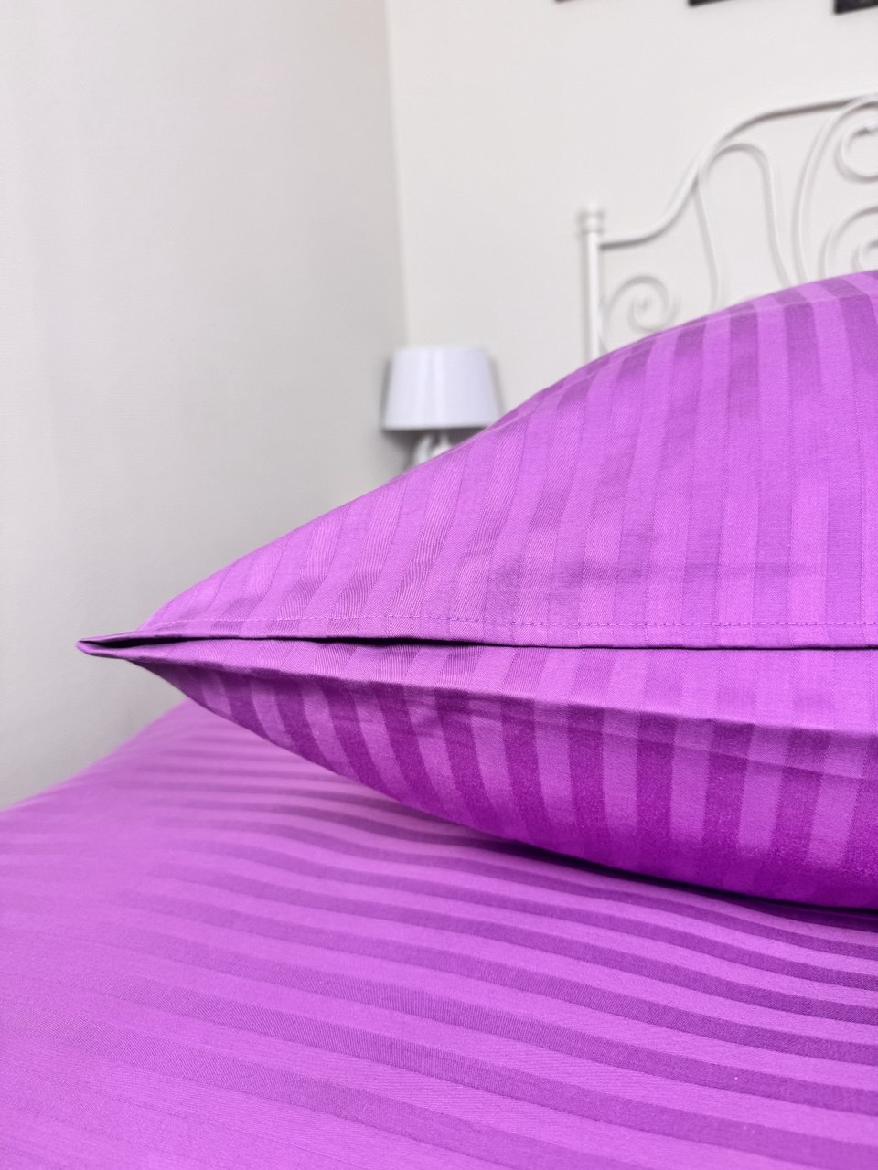 КПБ  страйп-сатин однотонный  Графитовая коллекция Реноме<Ss-007 Сливовый> 