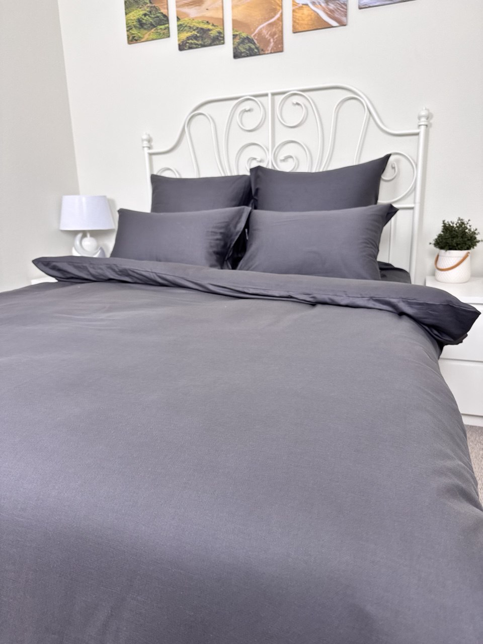 КПБ сатин однотонный Темно-синяя коллекция Реноме<OS-003 Графит>