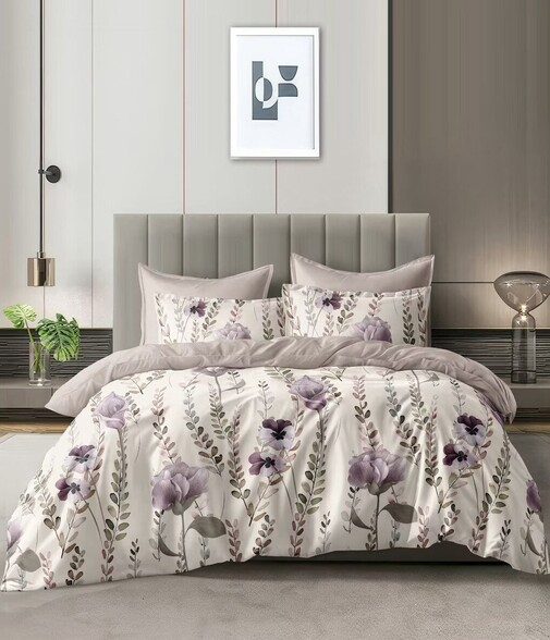 КПБ  поплин Оливковая коллекция с простыней на резинке (180*200*25) Реноме<УУ 6871> 