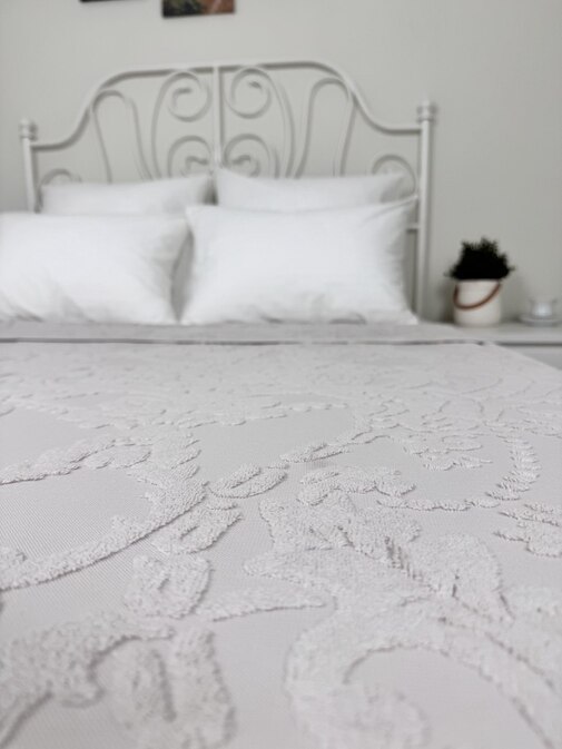 Покрывало махровое 22..421 7Я, 2208421, серый