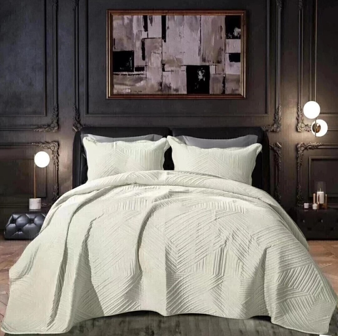 Покрывало велюровое с наволочками -2шт геометрия СД