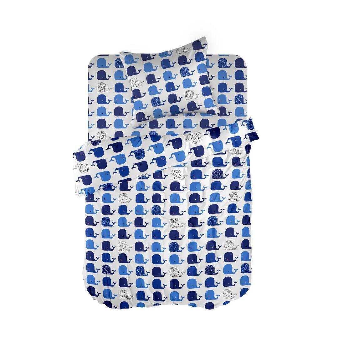 КПБ в детскую кроватку перкаль Wenge baby<982634 Baby whale Скидка Акция18>