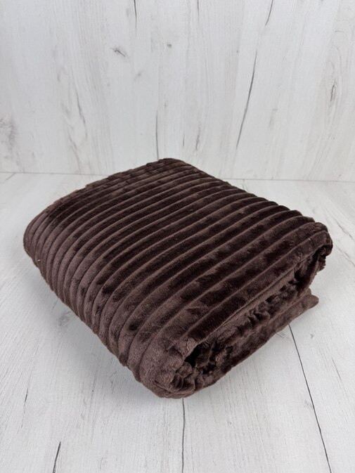 Плед однотонный жаккард в пакете Реноме, 004 орризонте шоколад