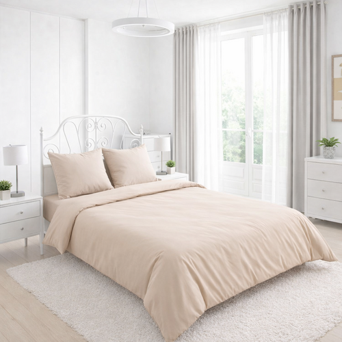 КПБ поплин однотонный Оливковая коллекция Реноме<15-1309 Бархатно-бежевый>