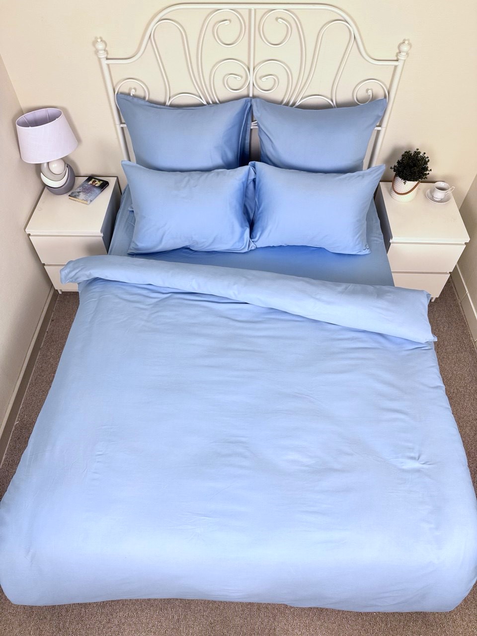 КПБ сатин однотонный Темно-синяя коллекция Реноме<OS-001 Небесный>