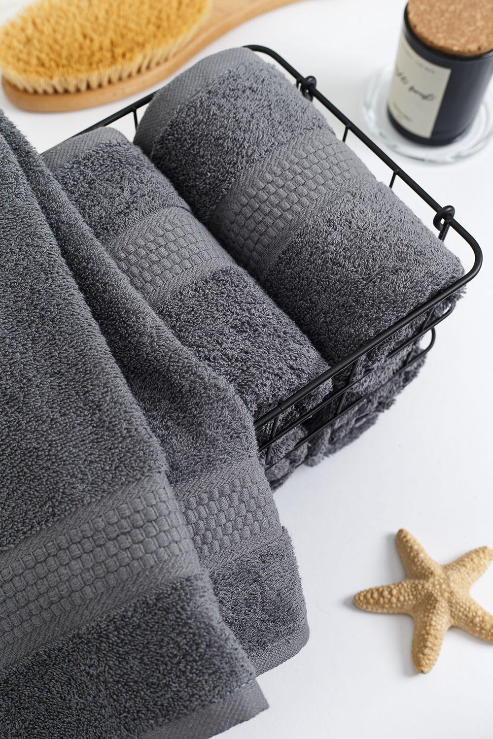 Полотенце махровое Соты 460гр/м2, 910 серый