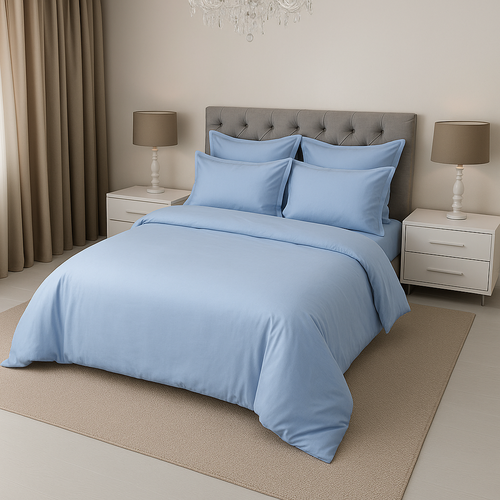 КПБ сатин однотонный Темно-синяя коллекция Реноме<OS-001 Небесный>