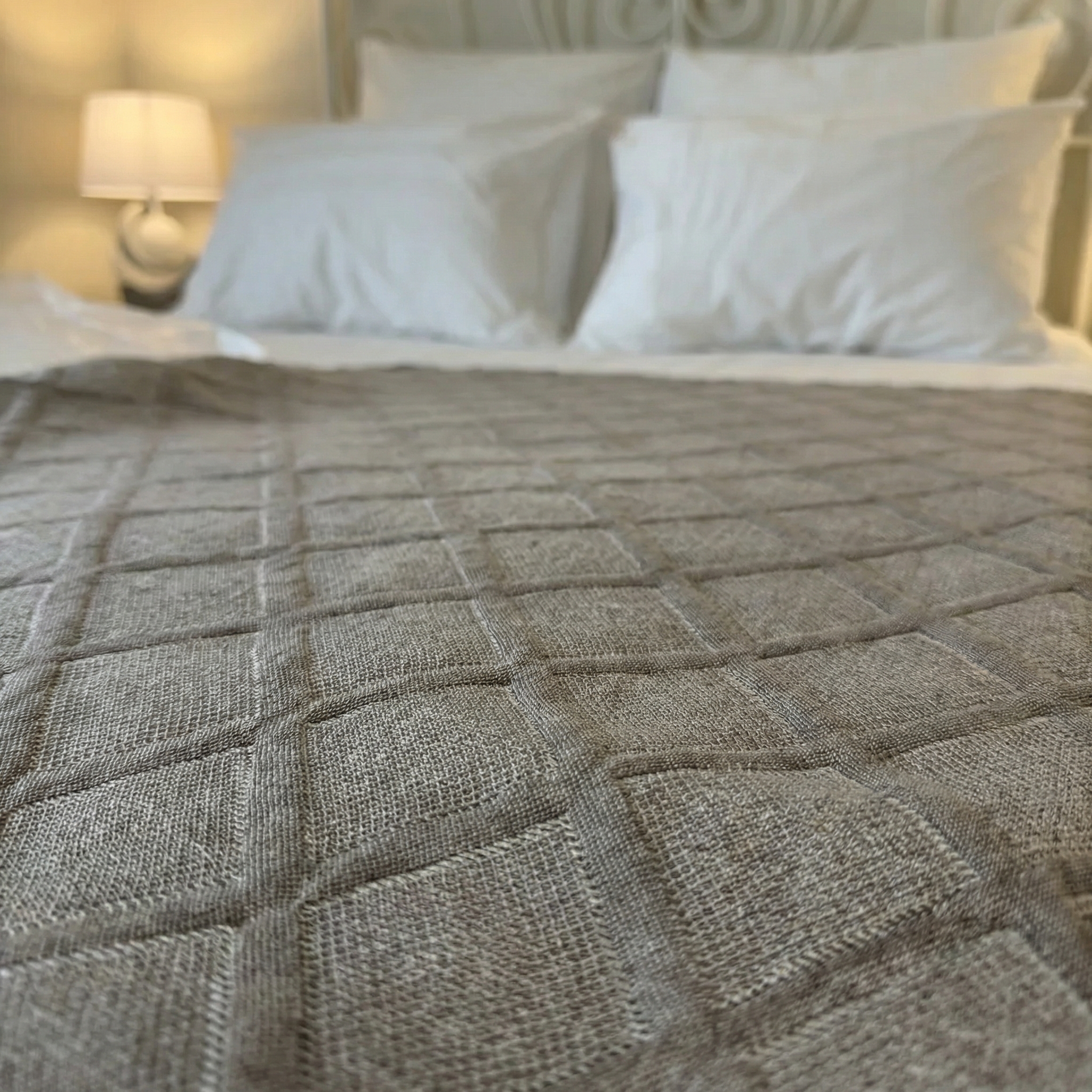 Покрывало хлопковое 46..277 7Я, 4610277, серо-зеленый