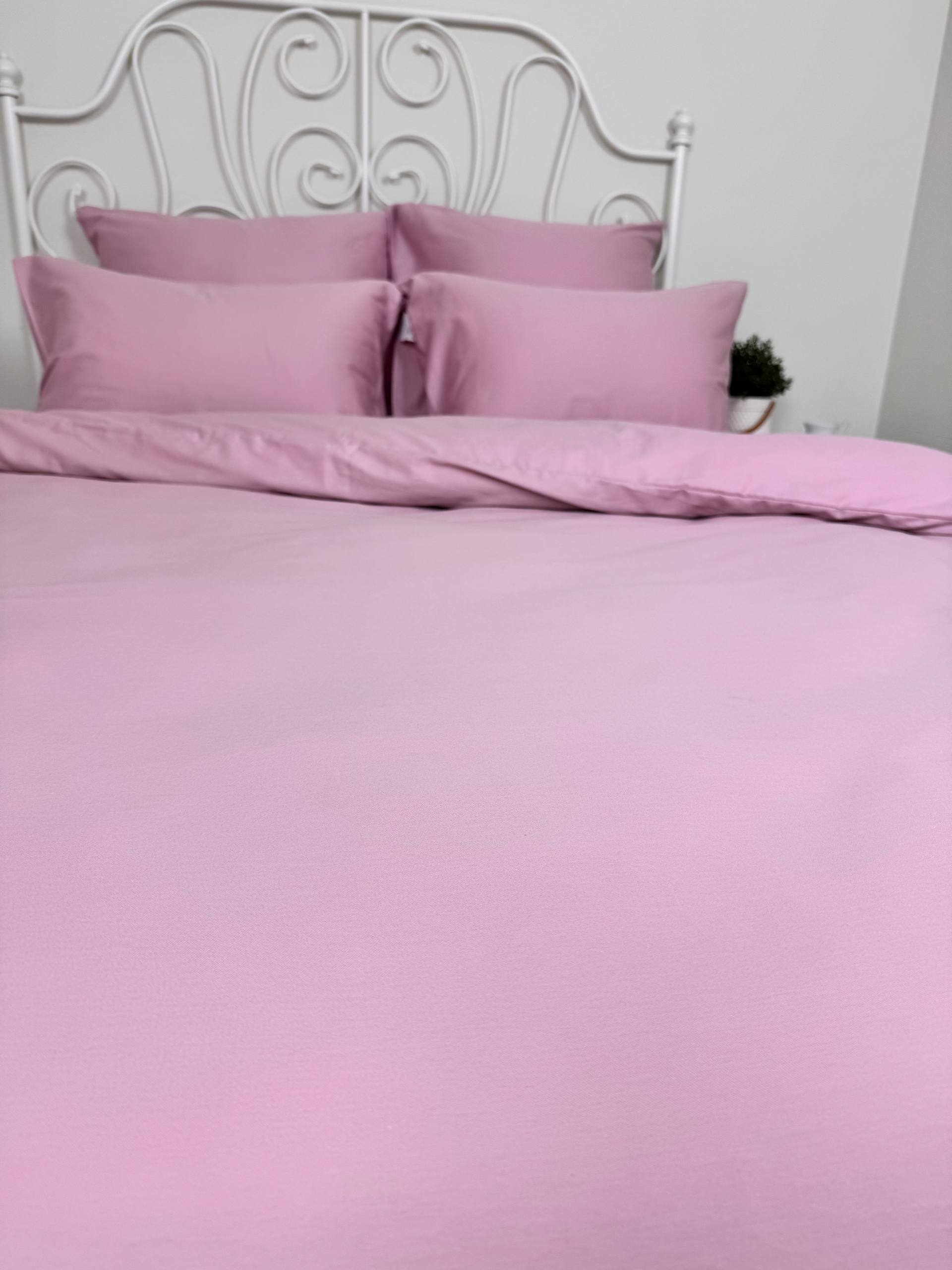 КПБ сатин однотонный Темно-синяя коллекция Реноме<OS-006 Пудрово-розовый>