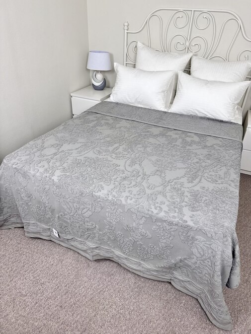 Покрывало махровое 22..421 7Я, 2210421, темно-серый