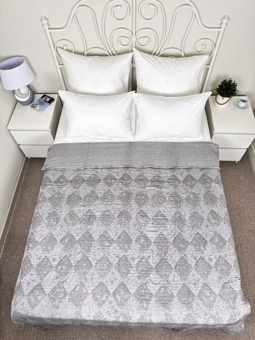 Покрывало хлопковое 46..347 7Я, 4608347, темно-серый