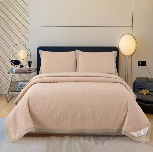 Покрывало муслиновое с наволочками -2шт Ретро-Уют, KLCG-020, персиковый