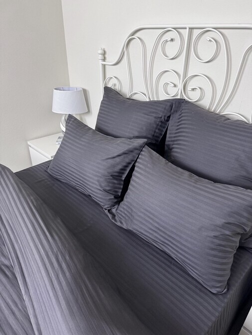 КПБ страйп-сатин однотонный Графитовая коллекция Реноме<Ss-003 Графит>