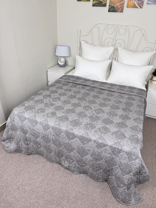 Покрывало хлопковое 46..347 7Я, 4608347, серый