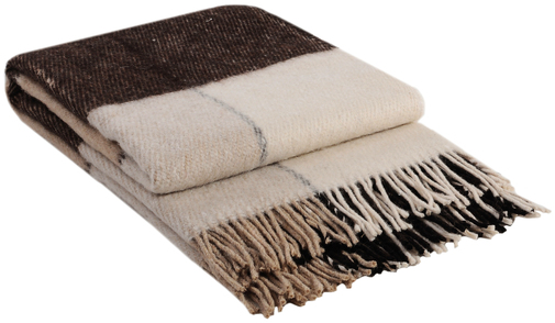 Плед Эльф с бахромой Влади, белый-бежевый-коричневый, LIAM