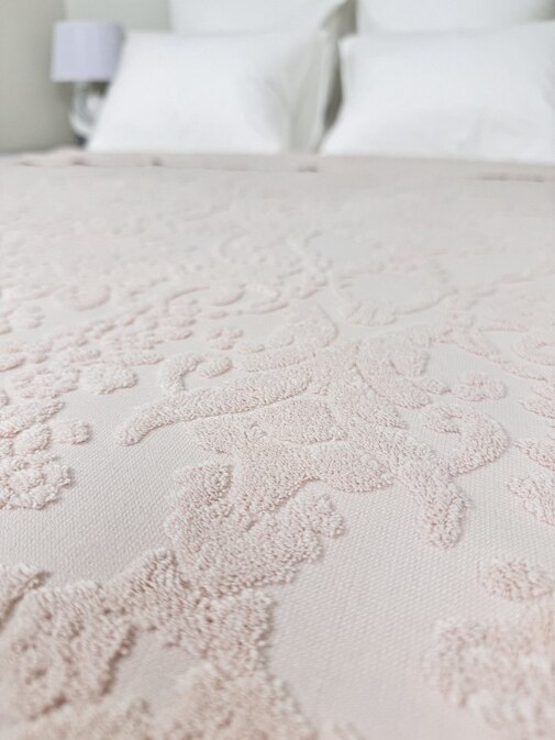 Покрывало махровое 22..421 7Я, 2208421, персиковый