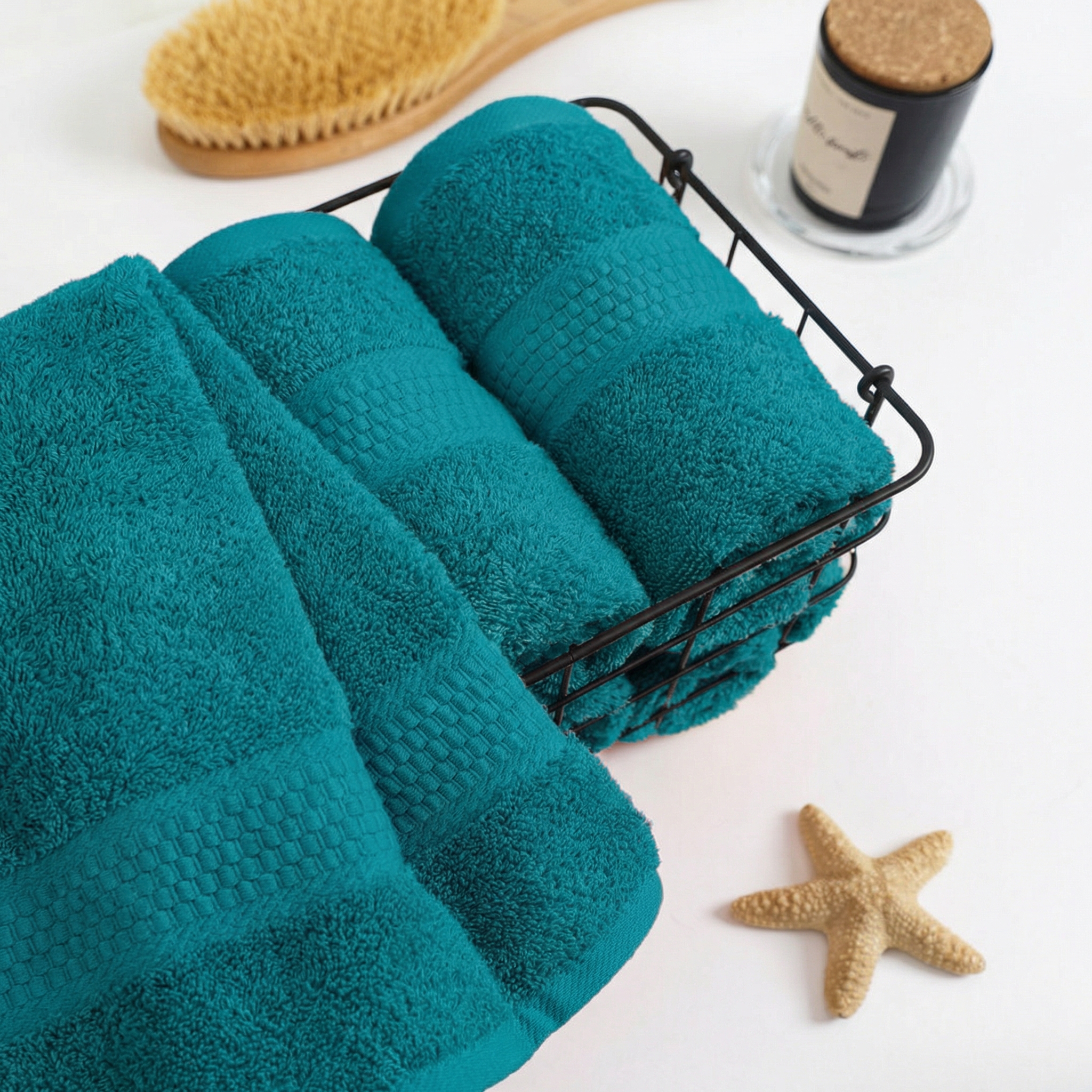 Полотенце махровое Соты 460гр/м2, 507 темно-зеленый