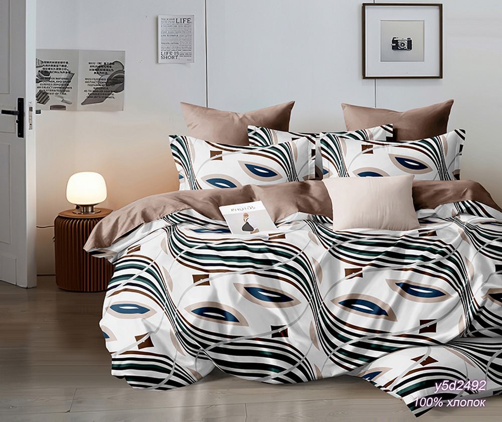 КПБ  поплин Оливковая коллекция Реноме<УУ 2492> 