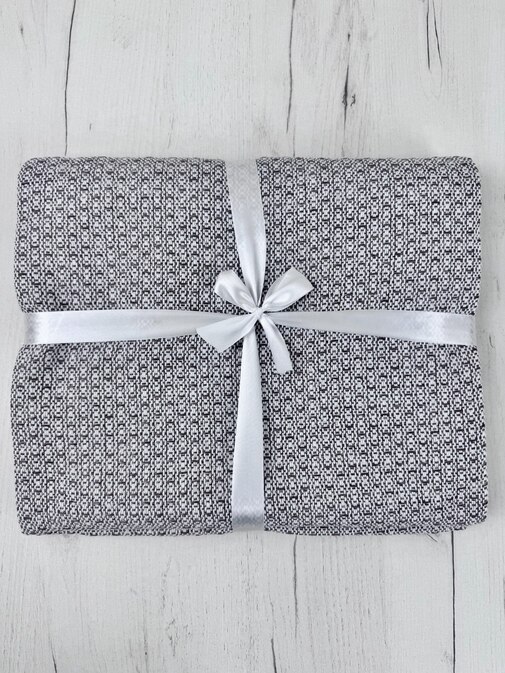 Плед Валенсия с бахромой Влади, белый-коричневый, BOUCLE REPS