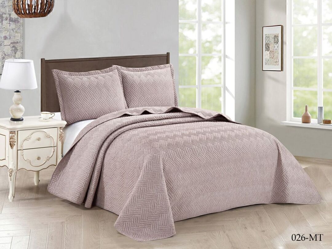 Покрывало стеганное Мускат с наволочками шт MT Клео, MT-026, бежевый