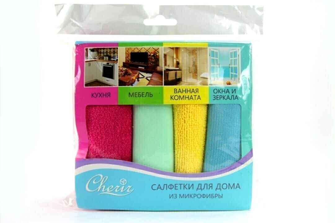 Салфетка для дома -4шт микрофибра Cherir/Черир