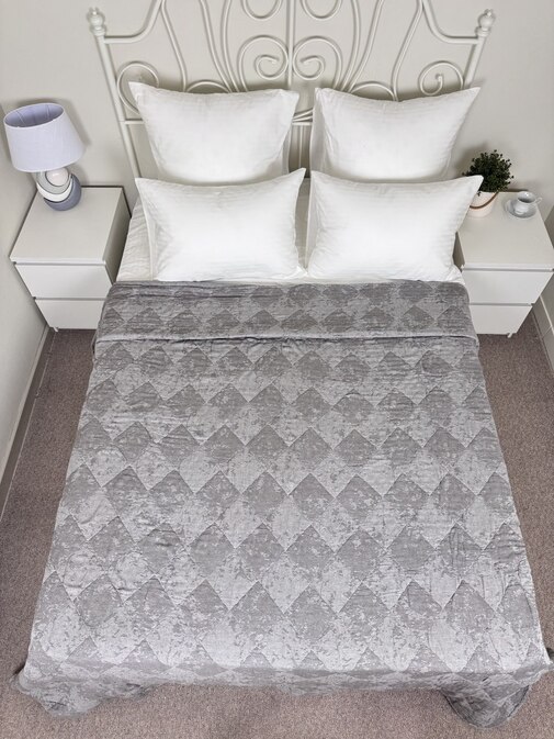 Покрывало хлопковое 46..347 7Я, 4608347, серый