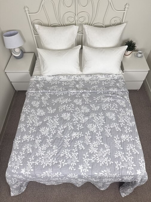 Покрывало хлопковое 46..298 7Я, 4610298, серый