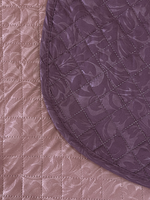 Покрывало окантованное микрофибра Viola, ПМ-111, баклажан/бордо