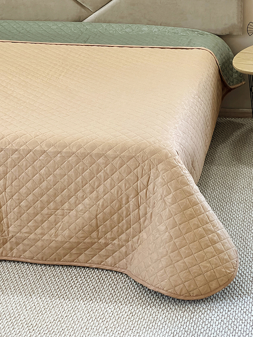 Покрывало окантованное микрофибра Viola, ПМ-112, хаки/охра