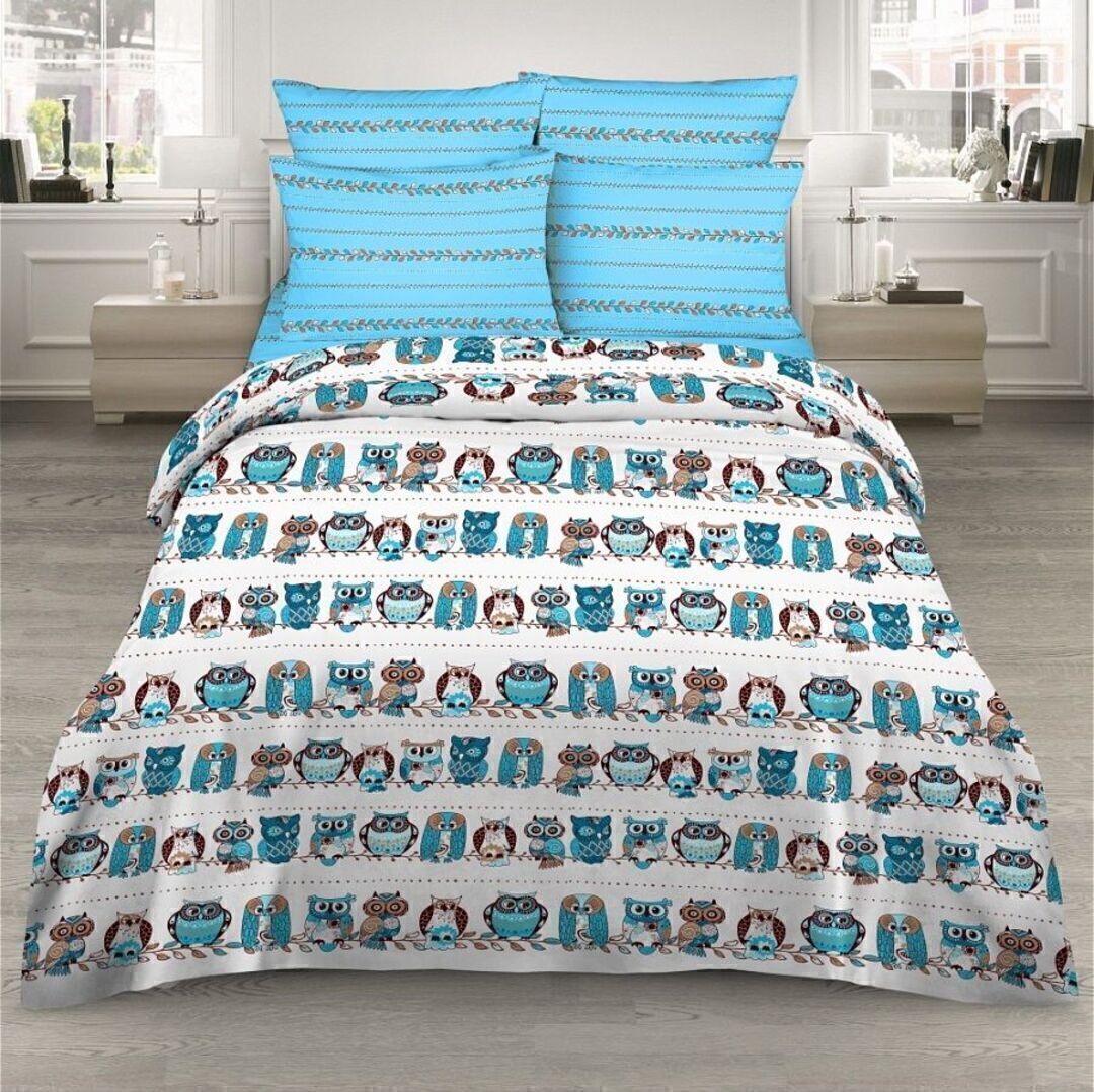 КПБ  бязь Василиса/Delight<7184-1 Совы Скидка>