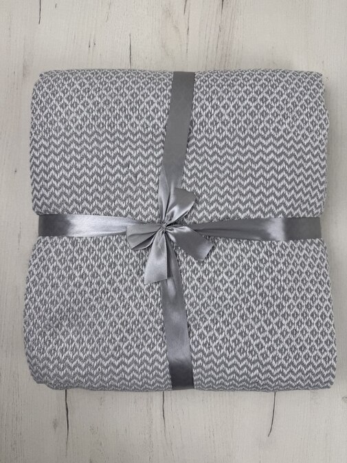 Плед-покрывало Валенсия без бахромы Влади, белый дымчатый, NEAPOL