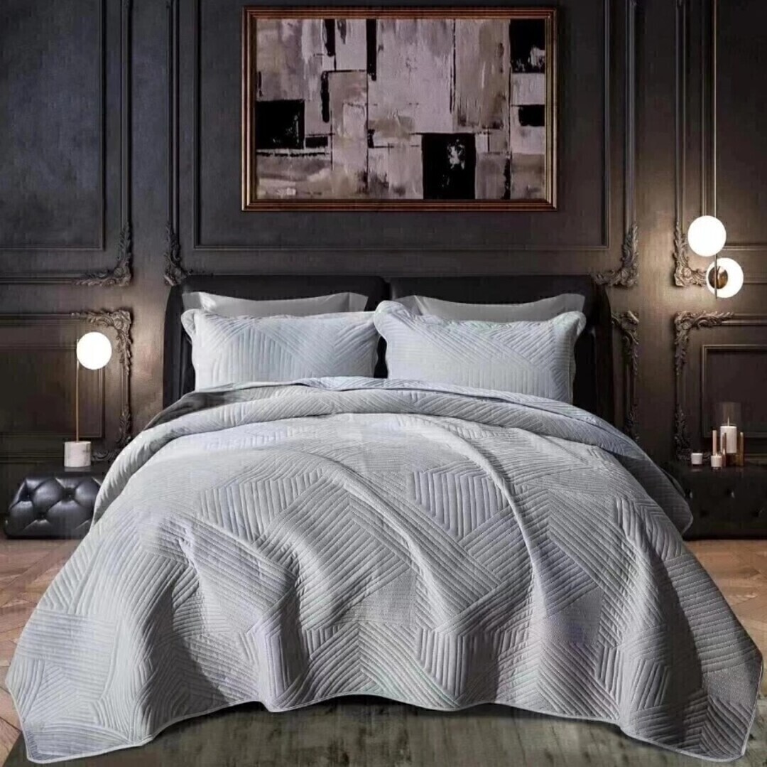 Покрывало велюровое с наволочками -2шт геометрия СД