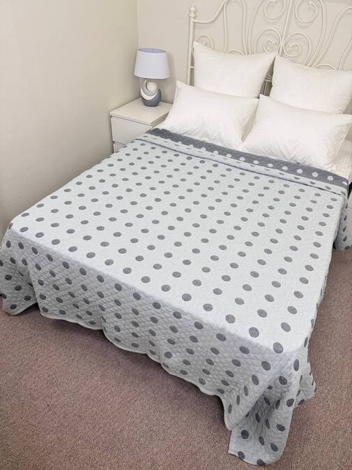 Покрывало хлопковое 46..296 7Я, 4610296, серо-зеленый